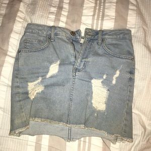 Light wash jean skirt
